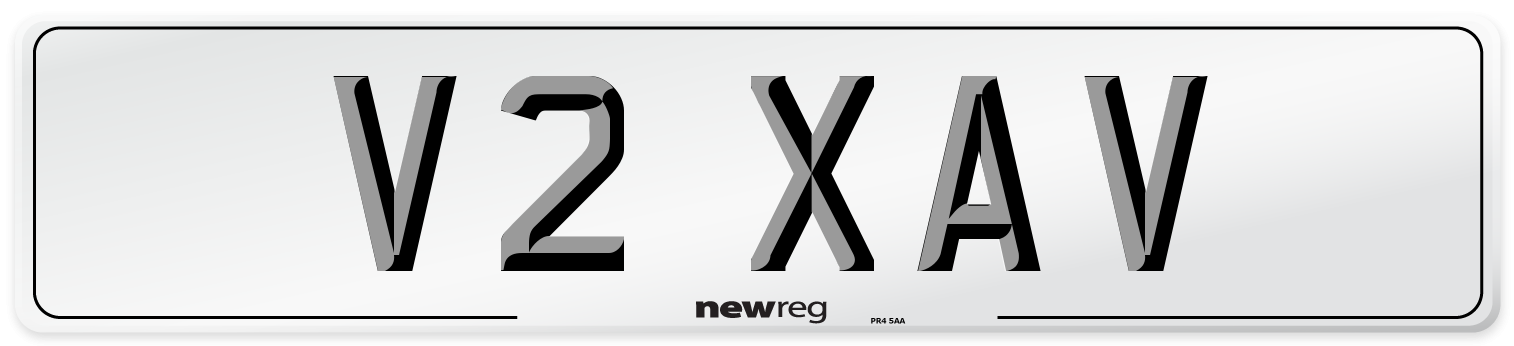 V2 XAV Number Plate from New Reg